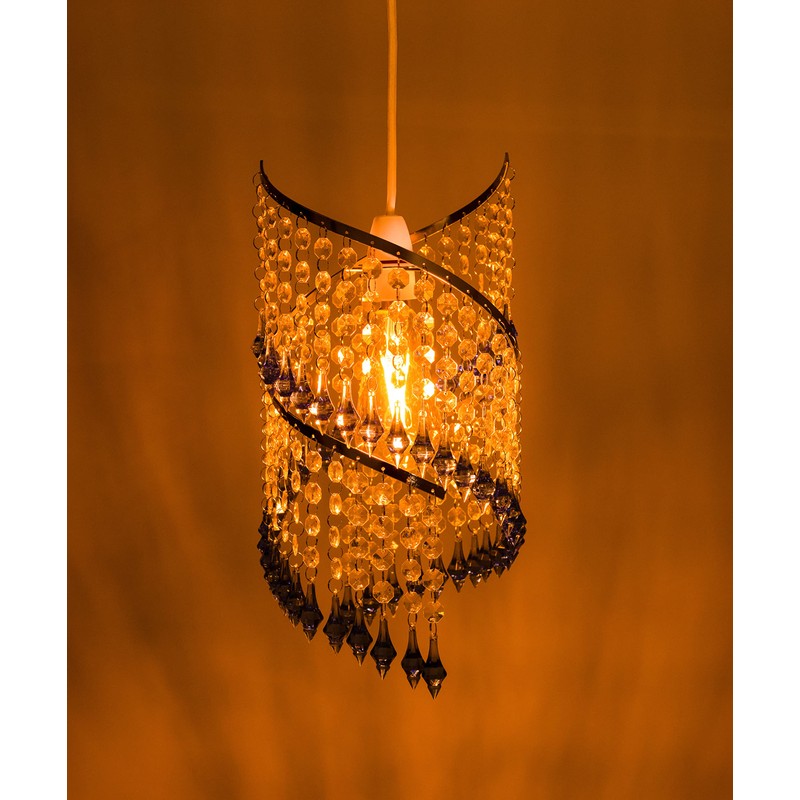 Innoteck Spiral Blue Droplet Pendant Light Shade, Acrylic, Clear &