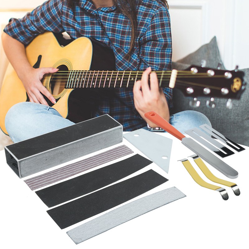 Guitar Leveling Tool Set File Leveler Beam Sandpaper Fingerboard Care