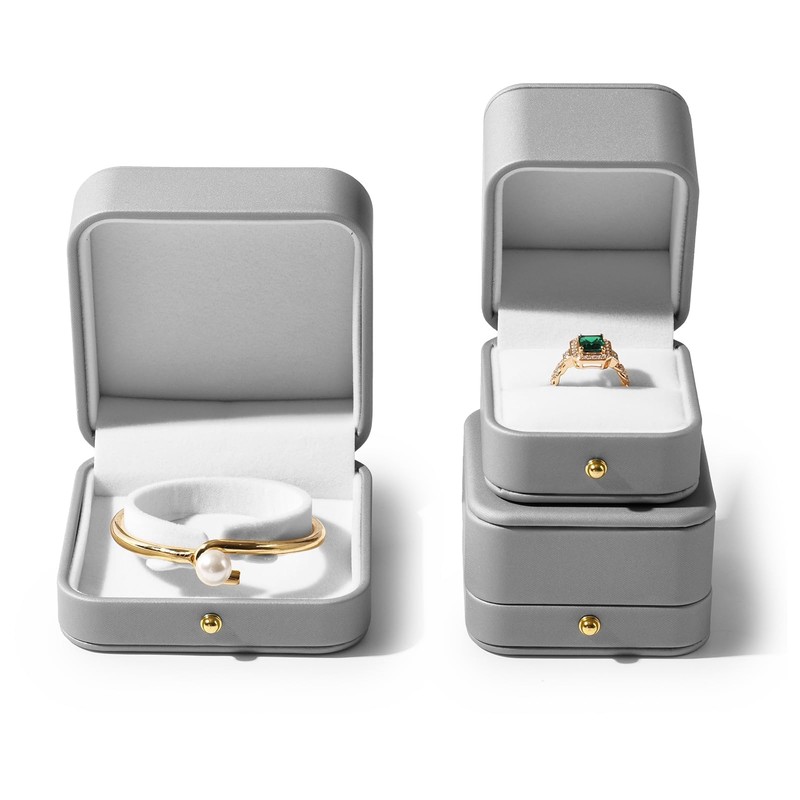 Oirlv H17901 Ring Case, 1 Piece, PU Leather, Portable, Mini,