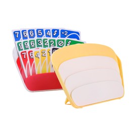 XAOMING 2Pcs Foldable Card Holder for Playing Cards, Large & Lightweight & Portable - 3 Layers Design for Family Gatherings & Elderly Players(1cp Yellow and 1pc Red)