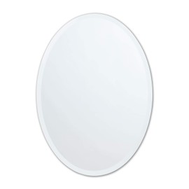 Better Bevel Frameless Oval Mirror, 22" x 28" Bathroom Wall Mirror w/Beveled Edge
