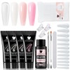 SUTOZMIWE Poly Gel Nail Kit, Clear White Nude Pink Nail