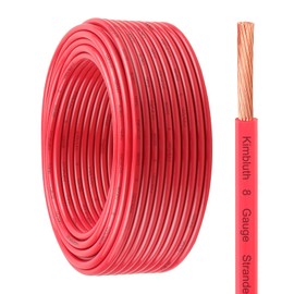 THHN Wire 8 Gauge 100 FT Solid Copper Wire, 8 AWG Copper Wire Rated up to 600V Building Wire Nylon Jacket for Residential, CNC, Ground, Industrial (8 Gauge, Red)