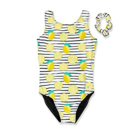 Destira Lemon Drop Gymnastic Leotard for Girls, Yellow Spring Summer Fun For Cheer, Gymnastics, Dance and More, Child Medium (8)