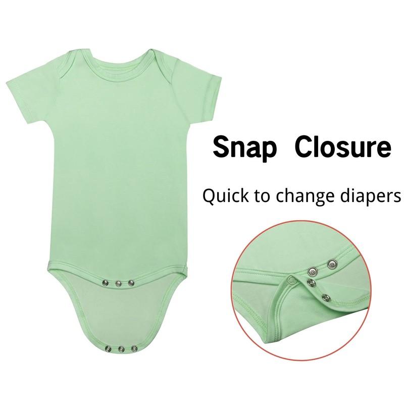 GUISBY Short Sleeve Baby Bodysuit, Short Sleeve Bodysuit for Baby