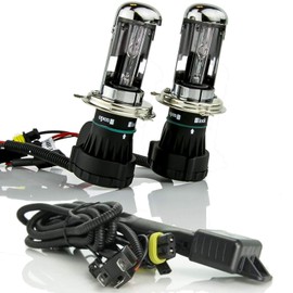 XENTEC H4 6000K Telescopic Bixenon HID Xenon Bulb x 1 pair + cable adapter (HB2/9003 Ultra White)