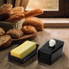 Kcgani 1 Pcs Ceramic Butter Dish with Lid Set, Black