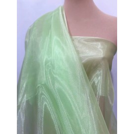 IRIDESCENT ORGANZA POLY FABRIC LIME GREEN 993 /  58" PAGEANT DRESSES, FORMAL