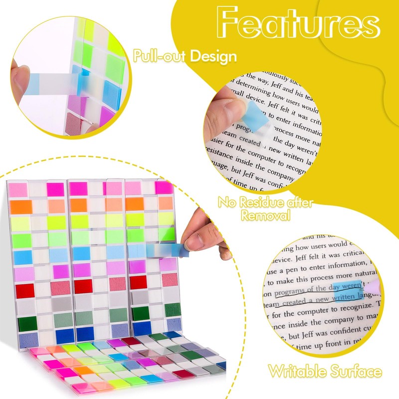 1000 Pcs Transparent Sticky Notes – Clear Sticky Note Tabs