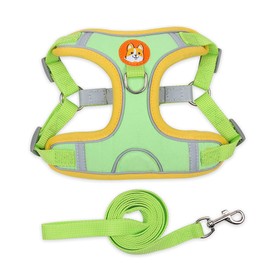 MAJIAYU Adjustable Dog Harness with Leash Set Reflective Dog Vest for Small Medium and Large Dogs Cats Light Green M