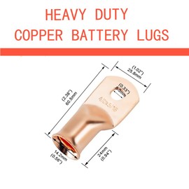 16Pcs 4/0 AWG 5/16" Stud Heavy Duty Copper Wire Lugs with 16Pcs Heat Shrink Tubing 4/0 Gauge Ring Terminals Battery Cable Ends Bare Copper Eyelets Tubular Ring Terminal for Car Boat Marine