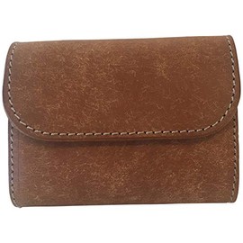 LITSTA Tiny Wallet, Ultra Small, Compact, Italian Leather, Pueblo, Camel