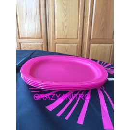 TUPPERWARE NEW LARGE MICROWAVE SAFE LUNCHEON PLATES BPA FREE SHIP MAGENTA
