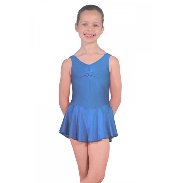 Dancewear Central Sleeveless ISTD Junior Lycra Leotard With Skirt, Royal