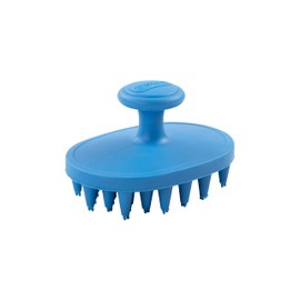 Dexas BrushBuster Silicone Gentle Dog Grooming and Massage Brush, Pro Blue