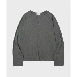 Hoobs 후브스 HOOVES VTG 인터록 헨리넥 롱슬리브 [차콜] 1971147 [L] HOOVES VTG Interlock Henley Neck Long Sleeve [Charcoal] 1971147 [L]