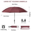 G4Free 62 Inch Windproof Inverted Umbrella with Reflective Stripe Large