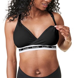 Bravado Designs Durable Maternity and Nursing Bra | Original | Organic Cotton and Tencel Modal Mix | Wireless | B-D Cups | Durable Fabric, black