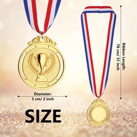 Bigqin 9 Pezzi Medaglie in Metallo (Oro, Argento, Bronzo) con Nastro, Diametro 5cm - Premi per Gare Sportive, Feste di Compleanno e Tornei Scolastici