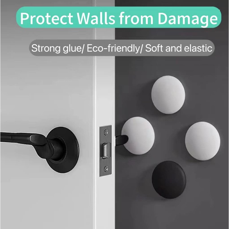 6Pcs 2'' Door Stoppers Wall Protector - Round Silicone Door