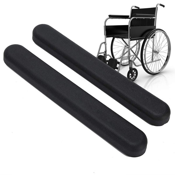 1 Pair of Universal Armrests Wheelchair Padded Armrest Universal Armrest Pads Replacement Accessories with Screw for Wheelchair Universal Arm Pad Replacement Black