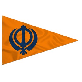 Sikh Religion Flag 3x5 Flag silk/satin Fabric -Sikhism Sikhs Khanda Flags Tapestry Banner House Decoration Yard Garden Gift Banner
