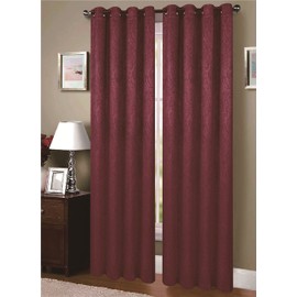 OPT Brand. Embossed Blackout Thermal Insulated Grommet Top Window Curtain Panel, 71026 (Burgundy)