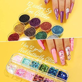 Manicura Decoración, Kit de Accesorios Decoración Uñas Nail Art, 38Pcs Suministros de Uñas con Juego, 15 Pinceles para Uñas, Lápiz de Punto, Uñas de E