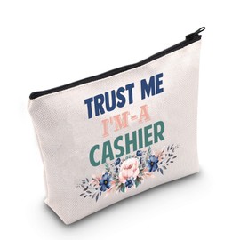 LEVLO Cashier Trust Me I'm a Cashier Cosmetic Bag Makeup Bag Zipper Bag for Women Girls, I'm A Cashier, Cosmetic bag