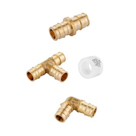 (Pack of 130) EFIELD 1/2 Inch Pex A Expansion Fitting Bundles: Tee, Elbow and Coupling 10 Pieces each, Expansion Rings 100 Pieces, F1960