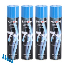 Neon 7X Butane Fuel, Refill Butane for Lighters, Torch, Gas Canister (4)