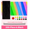 Tiehuoxia 200pcs Pipe Cleaners [Black] Thick Chenille Stems for DIY