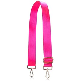 Allzedream Shoulder Bag Replacement Strap Wide Adjustable Strap, Fluorescent pink, silver hardware, Modern