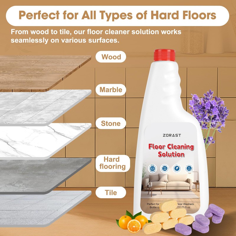 Floor Cleaning Solution, 12 PCS Vacuum Mop Cleaning Solution Tablet