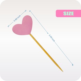GUCUJI Cupcake Toppers, Funny Pink Heart Glitter, 50 Pcs