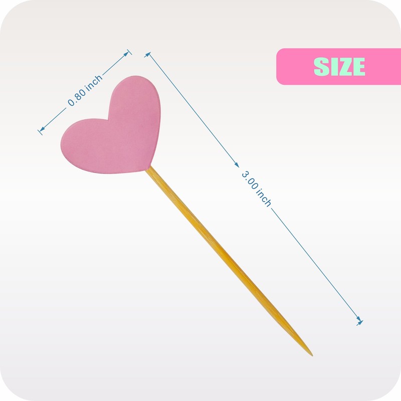 GUCUJI Cupcake Toppers, Funny Pink Heart Glitter, 50 Pcs