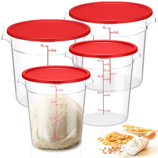 Suclain 4 Set 6 Quart 4 Qt Round Food Storage