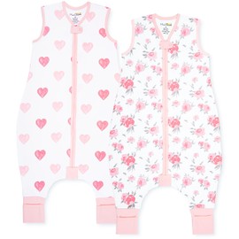 Mama Cheetah Baby Sleeping Bag with Feet, 0.5 Tog, Summer Sleeping Bag, Organic Cotton Baby Sleeping Bags, Sleeveless, Baby Sleeping Bag with Legs for Infants, Children, Boys, Girls, 90 cm (Baby