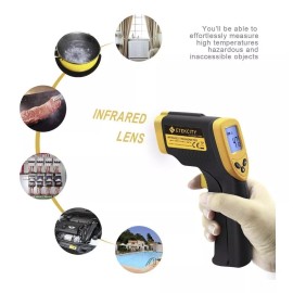 ETCity Termometro Digital Medidor Temperatura 380 Celsius Infrarroj