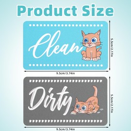 Gosknor Spülmaschinen-Magnetschild Clean Dirty, Süße Katze Sauberer Schmutziger Flip-Magnet Starker Halt für Edelstahl Geschirrspüler Doppelseitig Lustiges & Praktisches Küchen Gadget für Zuhause