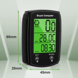 URAQT Bike Computer, Universal 19 Functions IP54 Waterproof Bicycle Speedometer Odometer, GPS Cycling Computer with LCD Backlight Display Touch Screen, Automatic Start/Stop, For Cycling