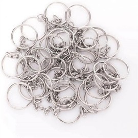 30-Piece Silver Split Key Ring Set with Chains & Jump Rings - Premium Metal Connectors for DIY Jewelry Crafting