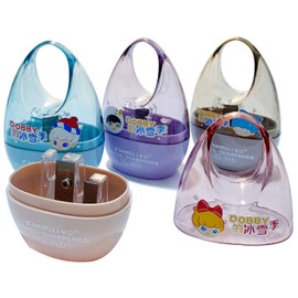 Wenlly 4 Pack Handheld Pencil Sharpener, Dual Holes Manual Pencil sharpeners, Portable use, Random Color, Type B