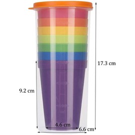 Reusable Plastic Cups, Drinkware Tumblers, Stacking Water Glasses Cups for Drink Party, Event, Wedding, Rainbow Colour, 7.05 oz (Pack of 7)