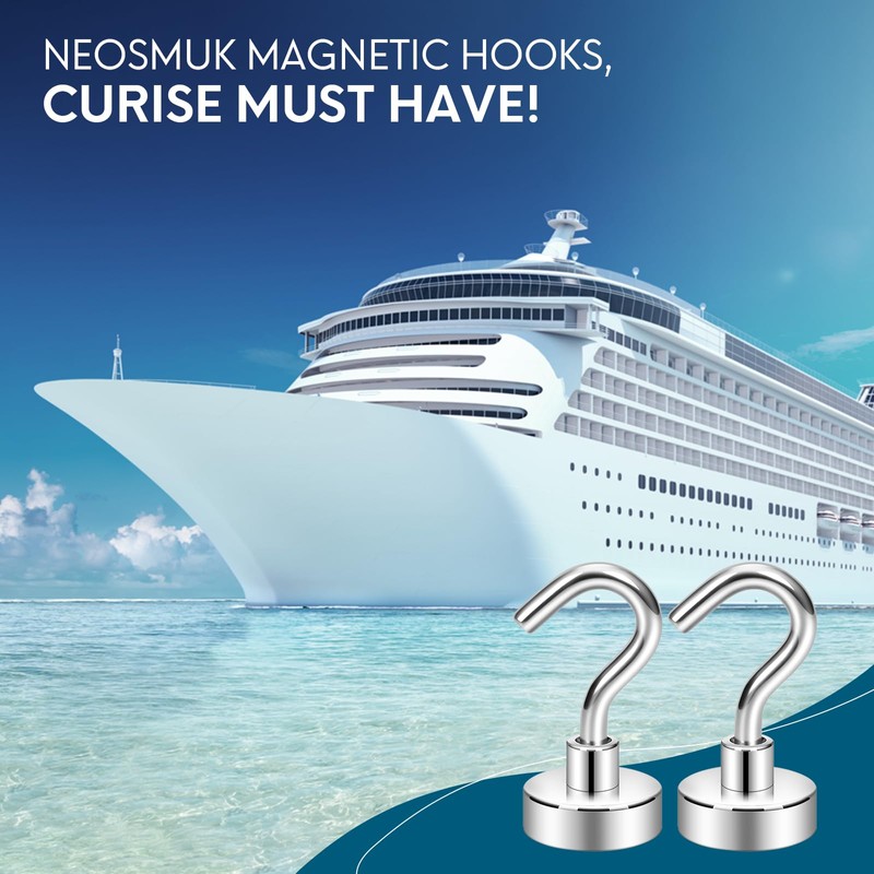 Neosmuk Neosmuk Magnetic Hooks, Cruise Ship Essentials, 32lb+ Heavy Duty