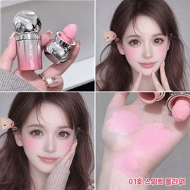 [Super close fit] Jenny Lloyd Idol Brush Type Liquid Blusher Moist and Close Fit Cheek Touch, 1 Piece, No. 01 Sweet Flower / [ 초밀착 ] 제니로이드 아이돌 브러시형 리퀴드 블러셔 촉촉 밀착 볼터치, 1개, 01호 스위트 플라워