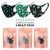 Basic Sense 3 PCS Copper Irish Shamrock Face Masks For