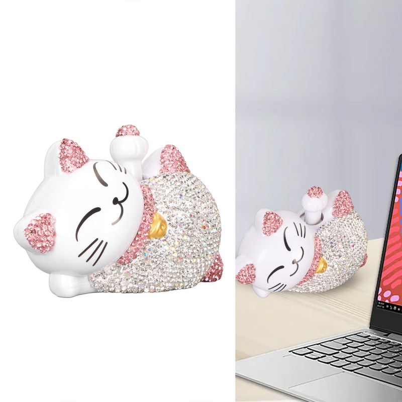 Lucky Cat Ornaments Solar Power Waving Arm Lucky Cat Statue