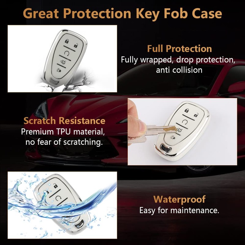 LECART TPU Smart Key Case for Chevy Equinox Accessories Malibu