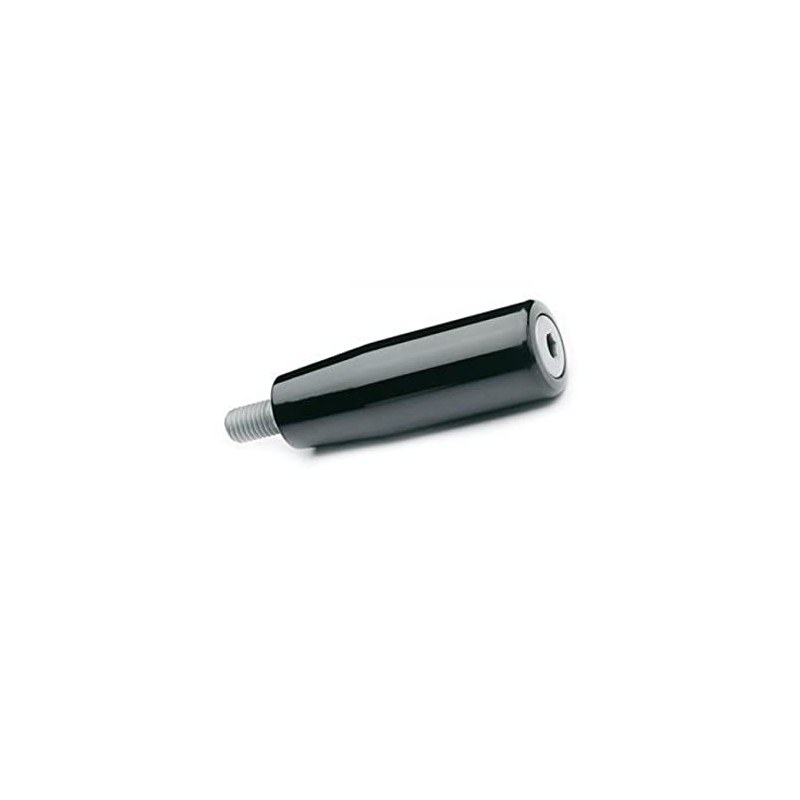 MaKoen Cylinder Handle M6 with Rotating Steel Axle Removable Black